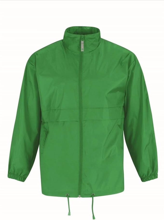 B&C Windbreaker - sirocco windjas - grasgroen - heren met capuchon M Groen