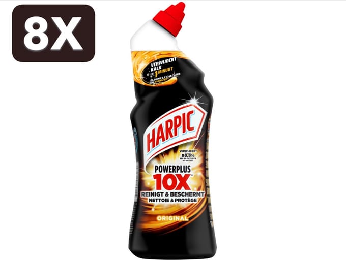 8 x Harpic PowerPlus - Toiletreiniger - Gel - Original - 750 ml