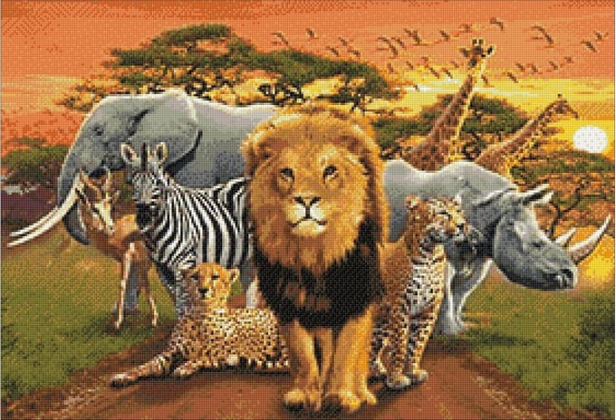 Wizardi Diamond Painting Kit African Beasts WD2403