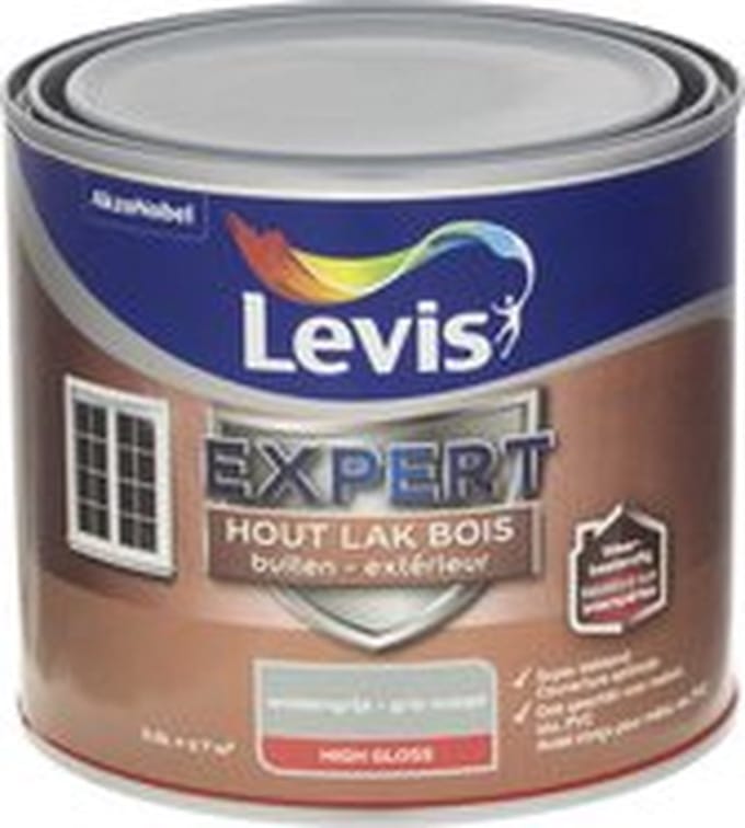 Levis - Expert Hout Lak Buiten High Gloss - Wolkengrijs - 0,5 L