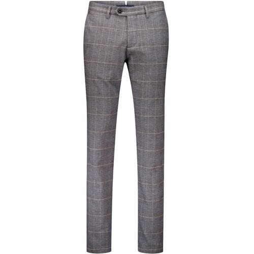 Gardeur Broek Savage Wool Look Cotton Blend Check Soft Touch Licht Grijs / male