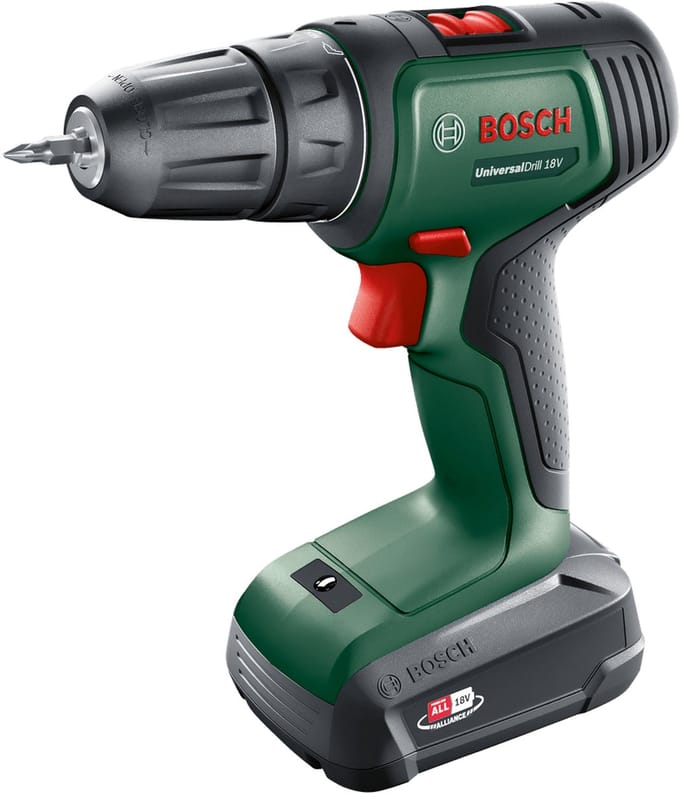 Set met boor en accessoires BOSCH Universaldrill 18 Power 4All 18 V 40 Nm