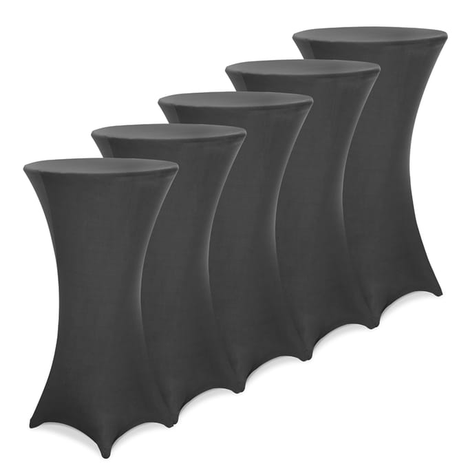 Statafelrok – 5 Stuks Ø 60-65cm Stretch - Antraciet