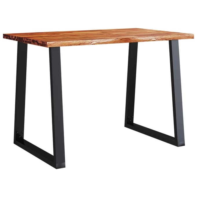 vidaXL - Eettafel - met - natuurlijke - rand - 110x70x75 - cm - massief - acaciahout