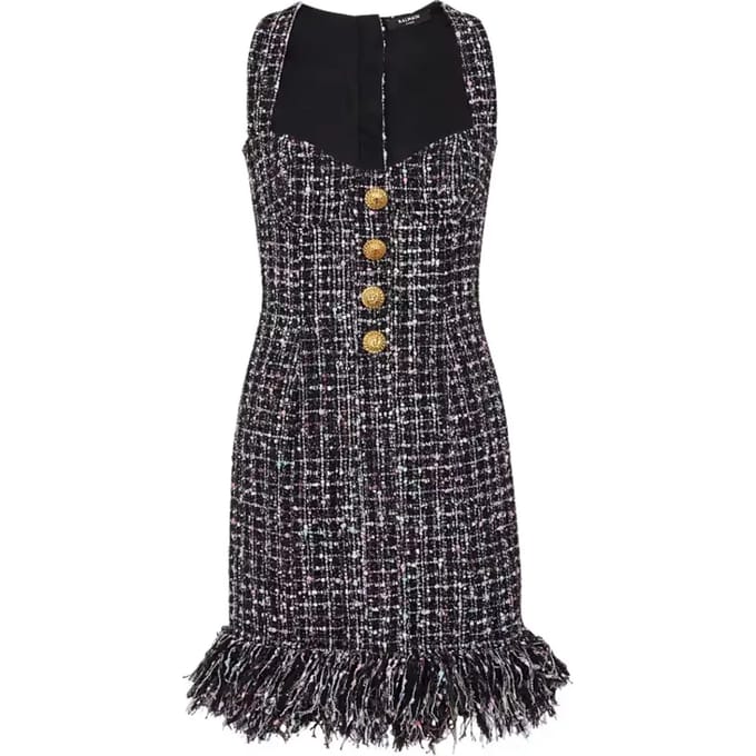 Korte tweed jurk voor dames Balmain