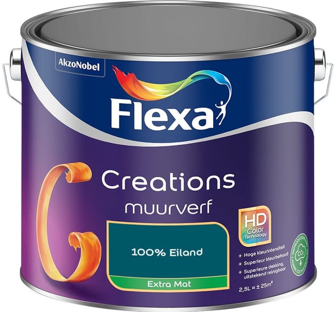 Flexa - Creations Muurverf Extra Mat - 100% Eiland - Mengverf - 2,5 L