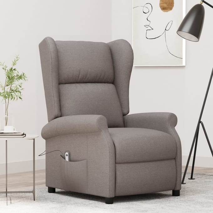 vidaXL - Fauteuil - verstelbaar - elektrisch - stof - taupe