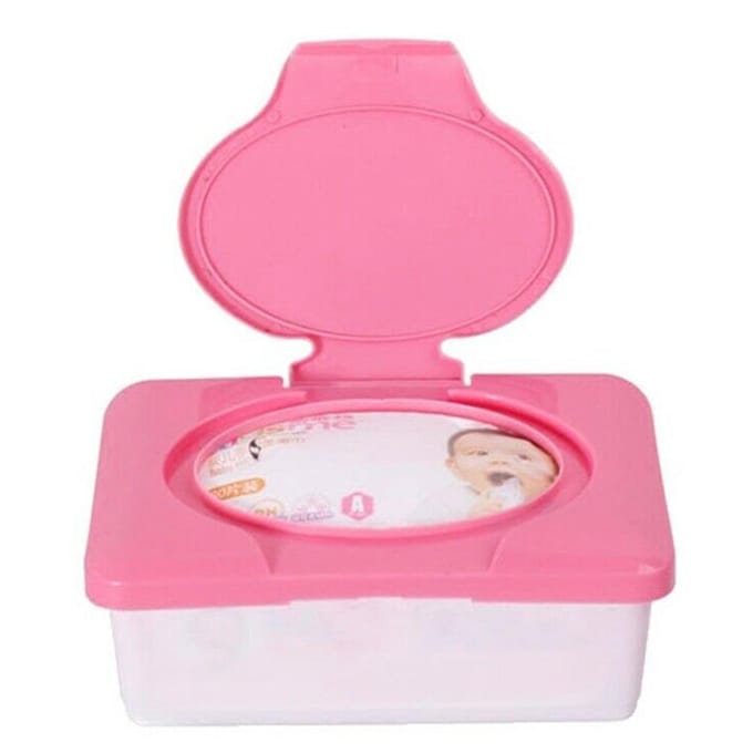 Boîte de rangement pour serviettes et lingettes, en plastique, avec couvercle blanc