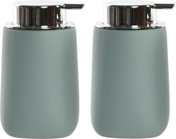 Items Zeeppompje - 2x stuks - kunststeen - mosgroen - 9 x 14 cm - dispenser