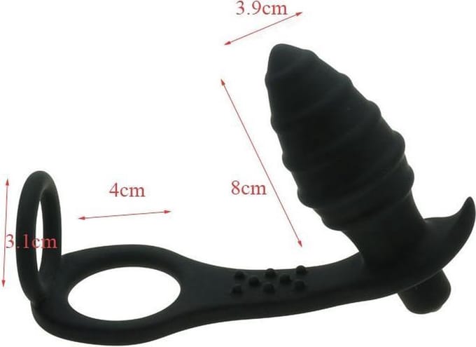 Buttplug vibrating Rock off met penisring Ø 48 mm Cimejo® LT-56