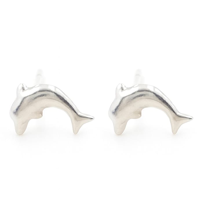 Zilveren oorknopjes dolfijntje 10mm