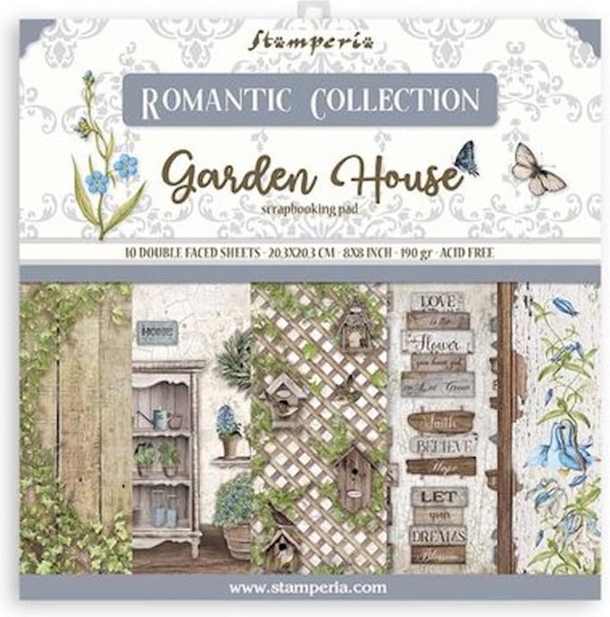 Stamperia - Romantic Garden House 8x8 Inch Paper Pack (SBBS54)