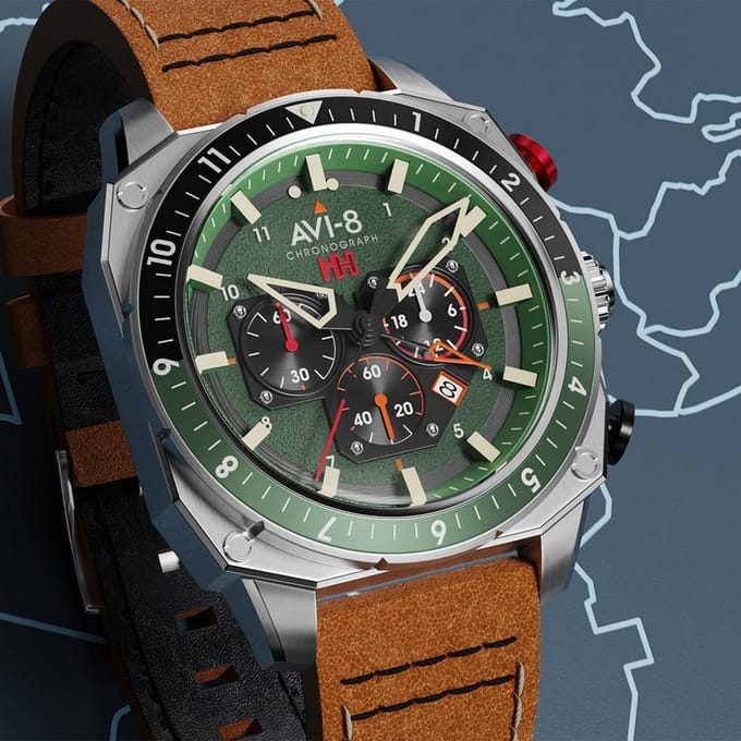 AVI-8 - AV-4100-01 - Polshorloge - Heren - Quartz - HAWKER HUNTER DUAL TIME