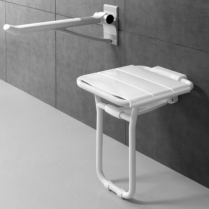Douchestoel Met Wandmontage Wit - Douche Stoel Opklapbaar
