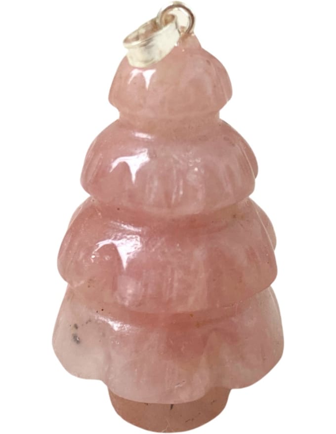 Roze kwarts kerstboomhanger