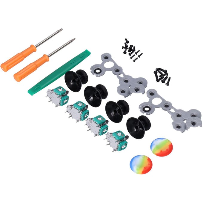 QM21070941 Joystick Vervangingskit Siliconen 3D Analoge Gamepad Duimstick Reparatiekit voor Xbox One gray