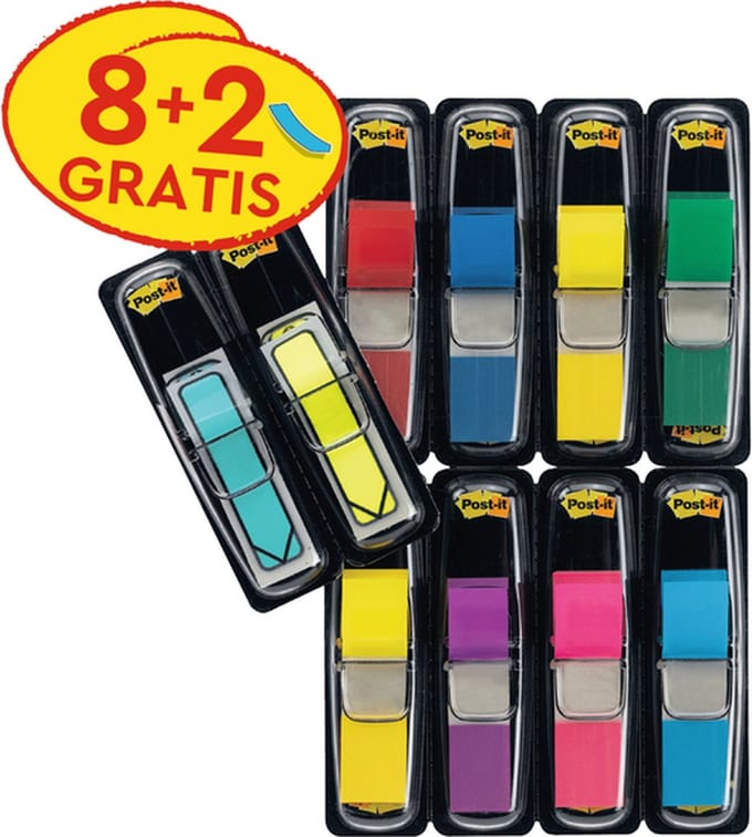 Indextabs 3m post-it 683 11.9x43.2mm 8kl + 2 pijl | 12 stuks