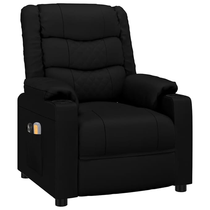 vidaXL - Massagestoel - elektrisch - kunstleer - zwart