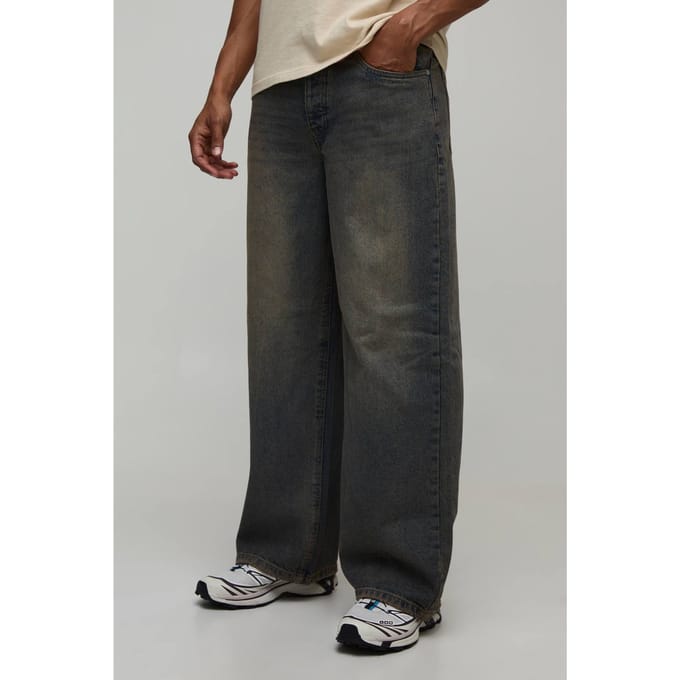 Baggy Getinte Jeans | Light Brown | Size 32