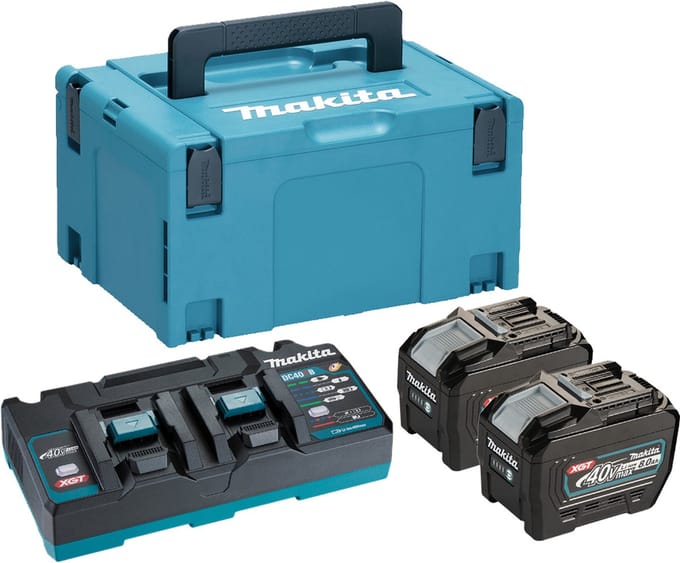 Makita Accu Starterset XGT DC40RB 2xBL4080F in Mbox - 191Y97-1
