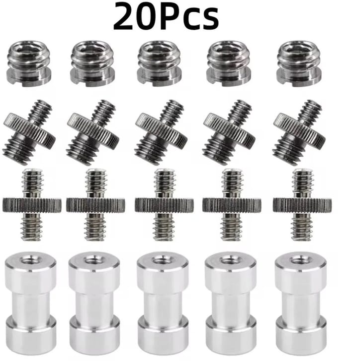 Garpex® Camera Adapter Schroeven Set - 1/4” en 3/8” Converter Set - Voor Camera, Statief & Accessoires