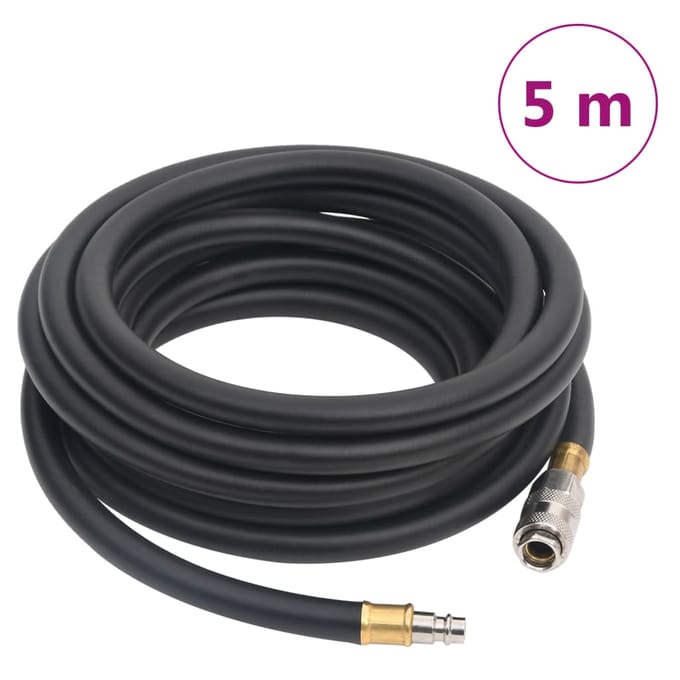 vidaXL - Luchtslang - hybride - 0,6'' - 5 - m - rubber - en - PVC - zwart