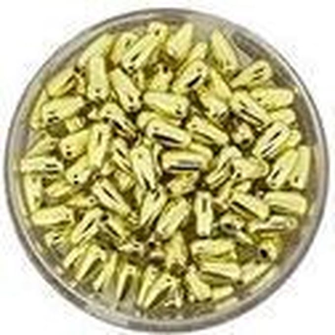 0802-06934 Parels druppelvormig goudkleurig metallic 3x6 mm