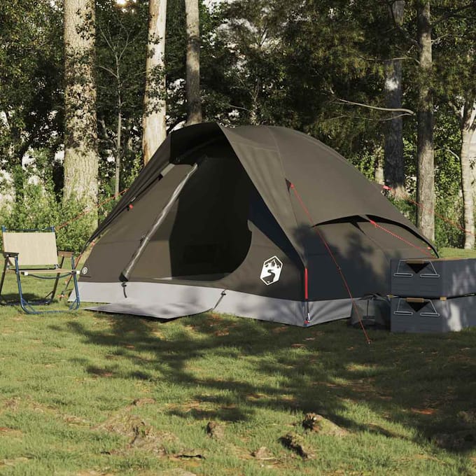 Tente de camping dôme pour 2 personnes Marron Imperméable