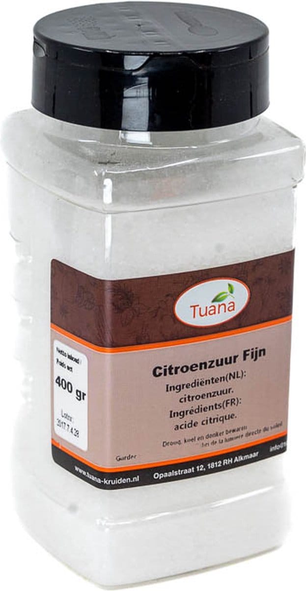 Tuana Kruiden - Citroenzuur Fijn - Strooibus 260 Gram - MP-C-0019