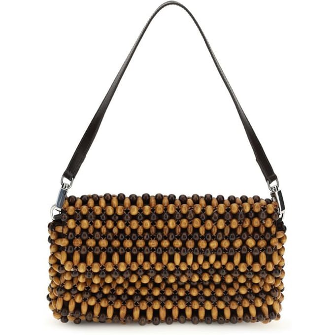 Staud Bruine Houten Schoudertas