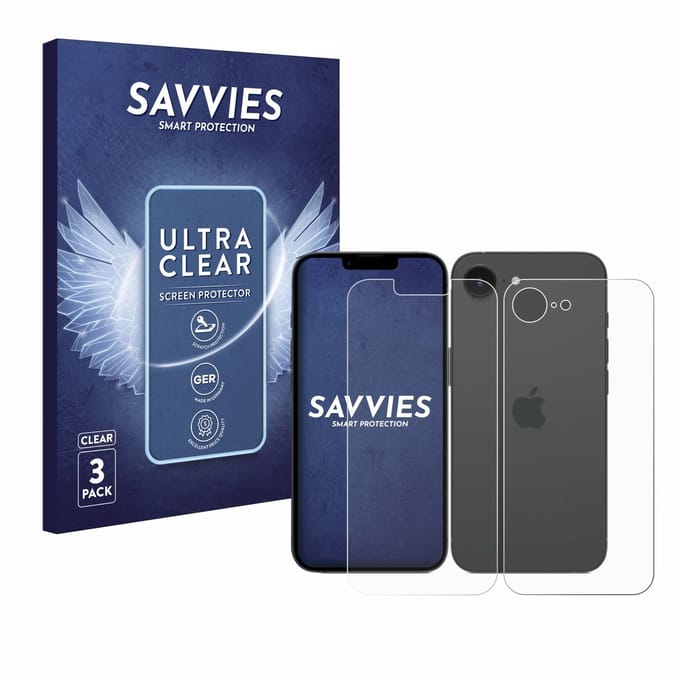 Savvies - Screenprotector voor Apple iPhone 16e / 17e - Folie Beschermfolie transparant 6 Stuks