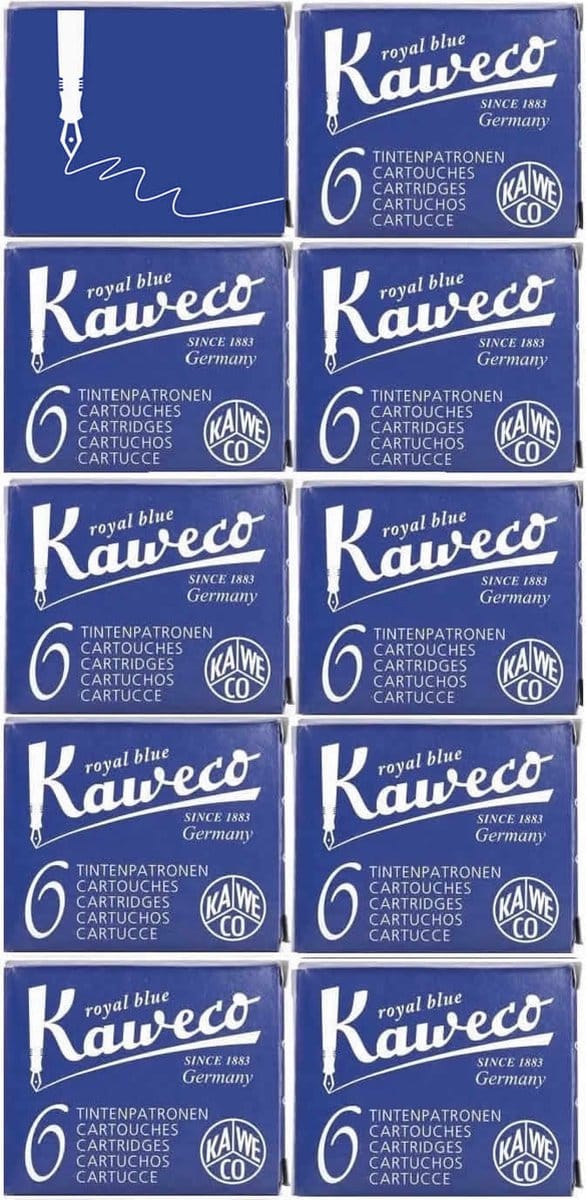 Kaweco Vulpen vullingen Blauw, Royal Blue, 10 doosjes