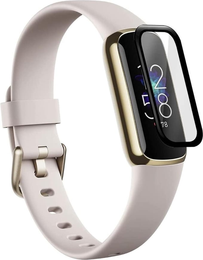 Strap-it Screen protector geschikt voor Fitbit Luxe - Full cover met zwarte randen - PMMA materiaal