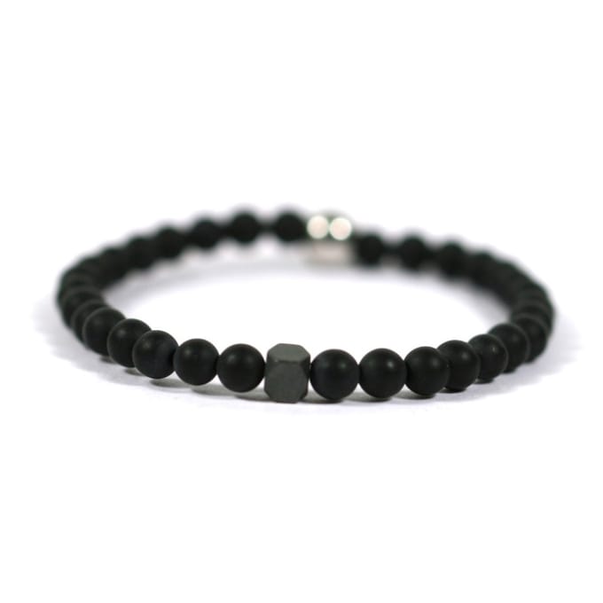 IbizaMen KIDS - jongens - armband - edelsteen - matte onyx - 4mm - 16cm