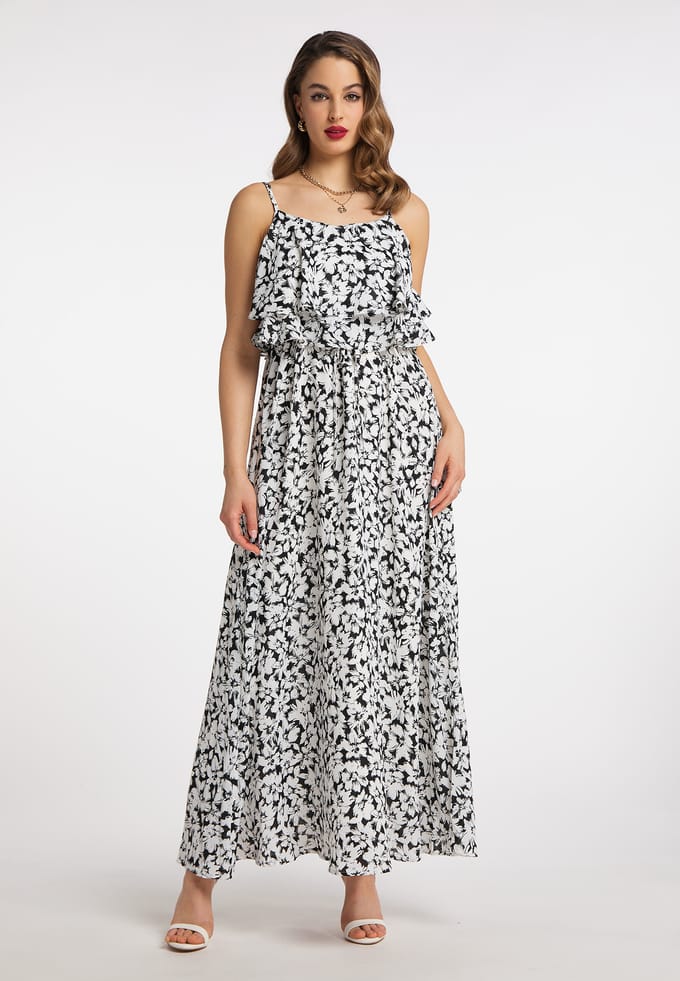 faina bloemenprint maxi jurk tylin