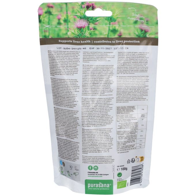 Purasana Vegan Mariadistel Poeder + Extract BIO 100 g