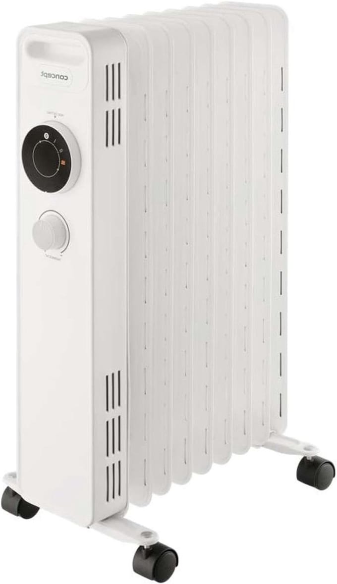 Olieradiator - Elektrische kachel - Ruimte verwarmen - 3 warmtestanden - 2000 Watt - Wit