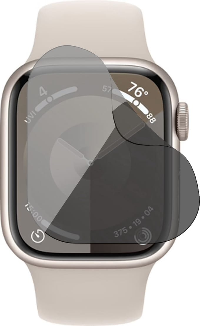 Privacy Screenprotector geschikt voor Apple Watch Series 9/8/7 45mm - 1x FlexGuard Screen Protector