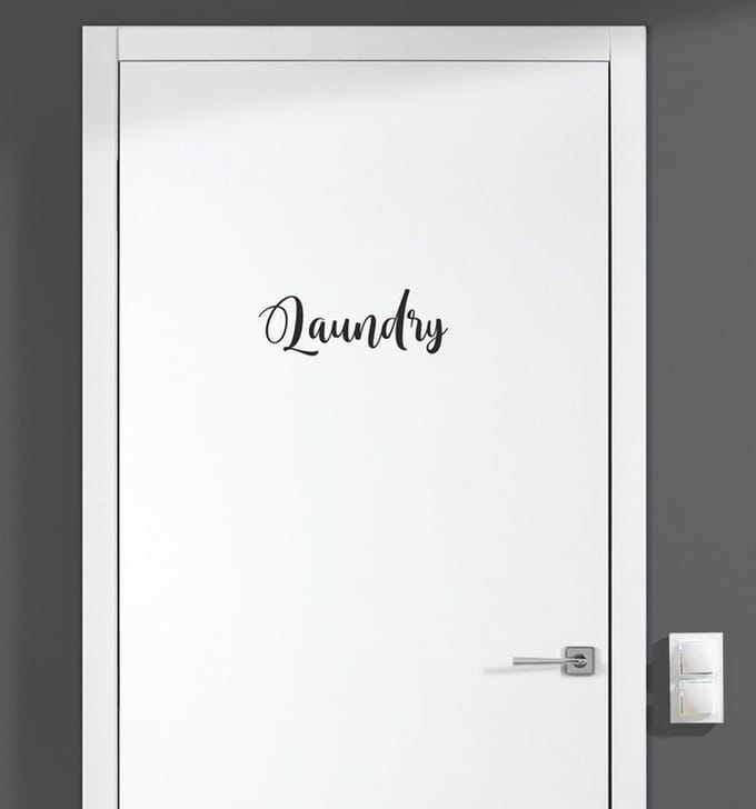 Deursticker - Laundry - Zwart 16x5,5