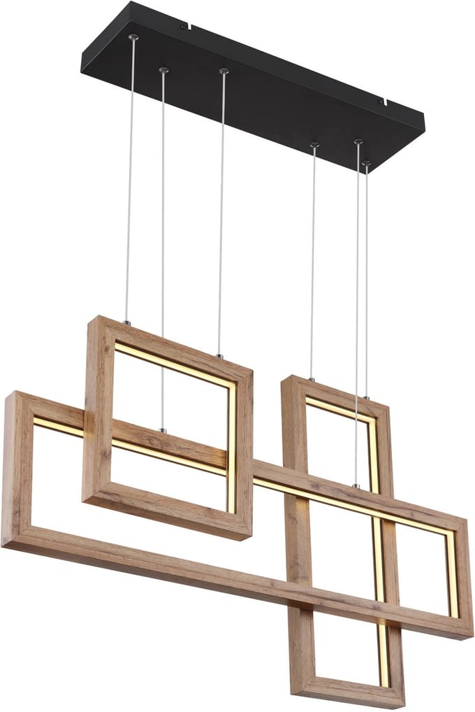 Mandera LED Hanglamp Zwart/Bruin 40W - Stijlvol en Modern