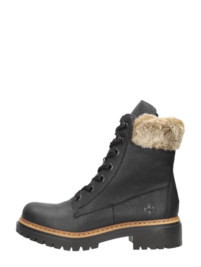 Rieker dames veterboot - Zwart - Maat 36
