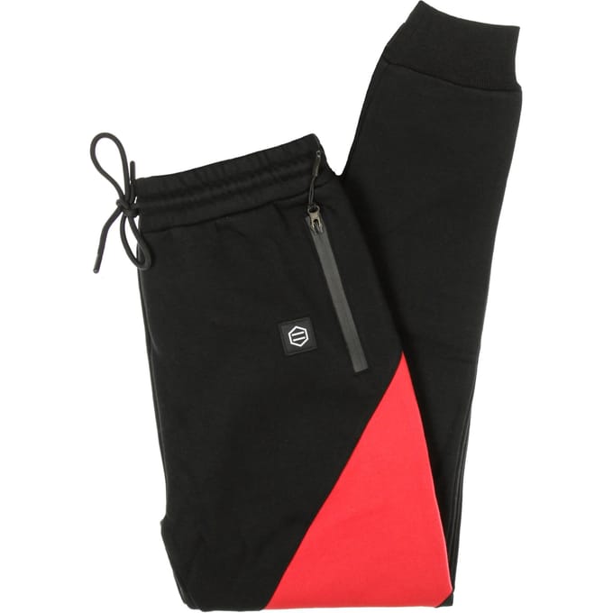 Victorious Heren Fleece Trainingsbroek Zwart/rood