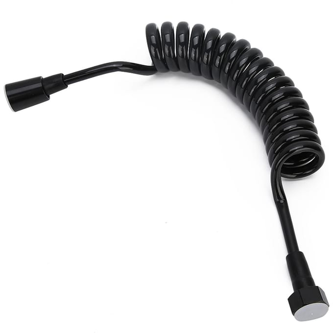 2m Koperen Dop Bidet Doucheslang Flexibele Intrekbare Veer Doucheslang Accessoire black