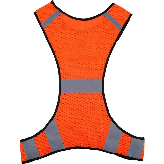 Gilet de sécurité réfléchissant haute visibilité, vêtements de sécurité pour la course de nuit, taille réglable(Orange) red
