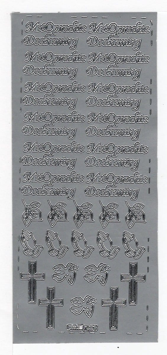 Pickup hobbysticker 2 stuks per verpakking 021 Met oprechte deelneming zilver