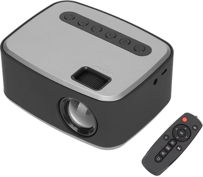 Allecto - Mini Projector - Draagbare Projector - Full HD 1080P - Zilver Zwart - Video Projector - Geschikt voor TV PC Smartphone - Compact formaat