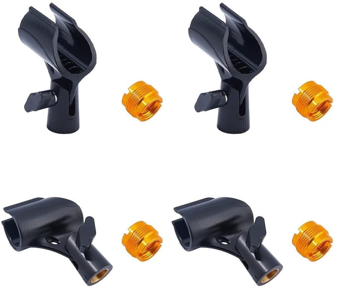 Dailygoods- Microfooncliphouder Verstelbaar Design - Universele Microfoonclips - 4 Stuks - Geschikt voor Live Streaming - Podcasting - Flexibel Ontwerp - Microfoonclip