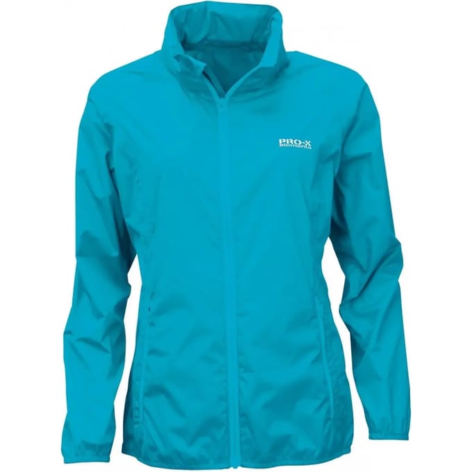 Turquoise lichtgewicht dames regenjas Packable van Pro-X Elements 5XL
