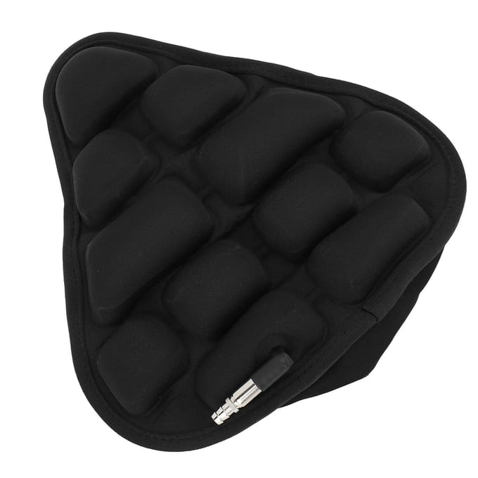 Fiets Opblaasbare Zadelhoes Schokabsorptie Comfortabel Antislip Waterdicht Opvouwbaar Fietszadel black