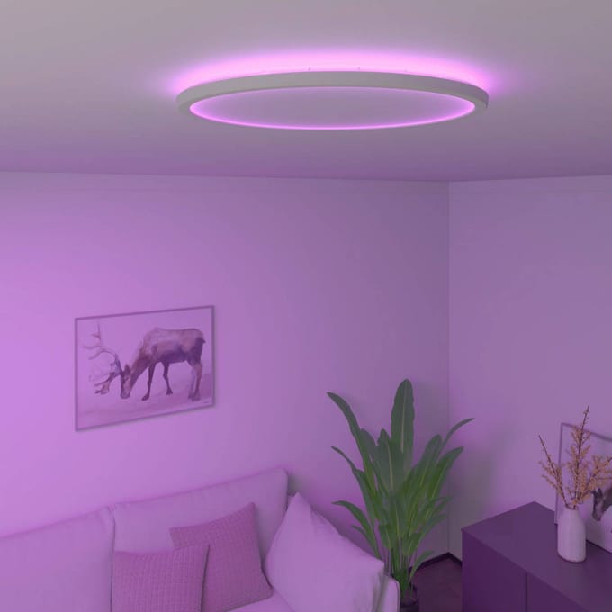 Calex Halo Slimme Plafonnière - Smart Plafondlamp 40cm - RGB en Warm Wit Licht - Wit